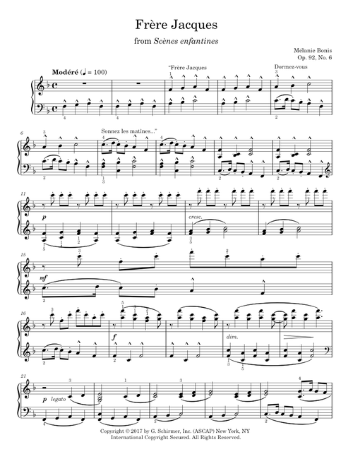Frère Jacques (Piano Solo)