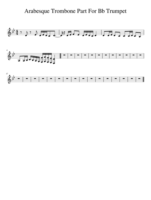 Arabesque Trombone Part For Bb Trumpet