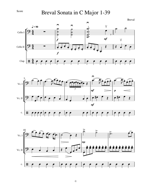 Breval Sonata -- accompaniment boosted