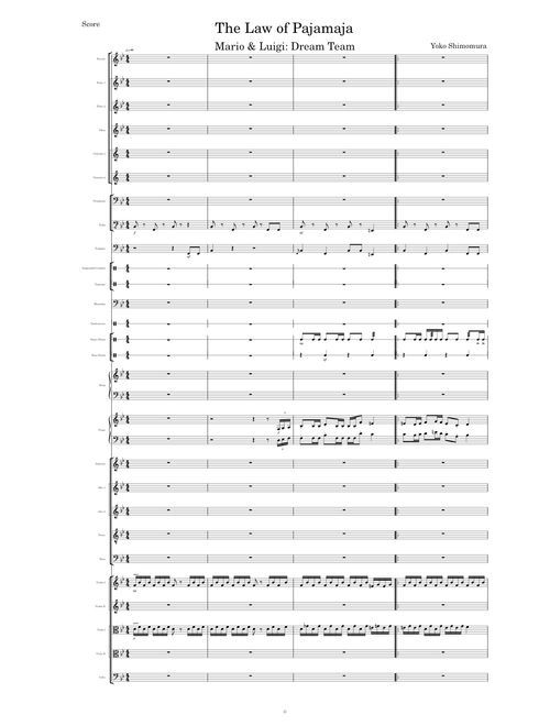 The Law of Pajamaja (Mario & Luigi: Dream Team) - Transcribed Score