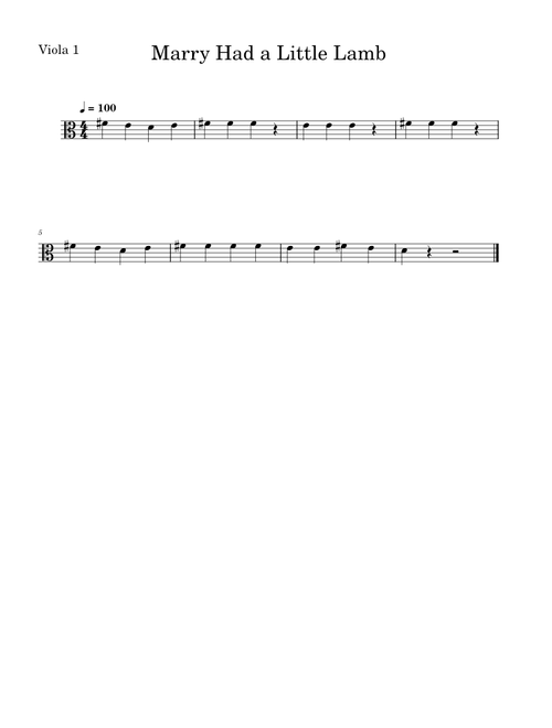 Mary had a little lamb – Misc Traditional Marry Had a Little Lamb-Viola 1