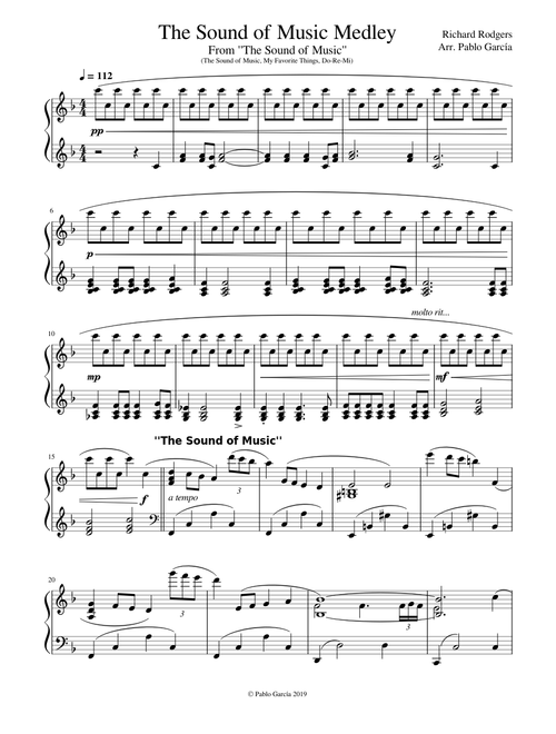 THE SOUND OF MUSIC MEDLEY – Rodgers & Hammerstein (Piano Version)