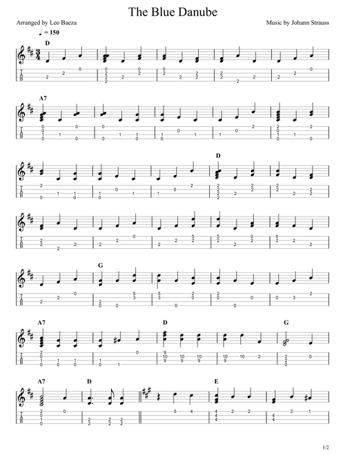 The Blue Danube (Arr. Leo Baeza) - Johann Strauss (Ukulele)