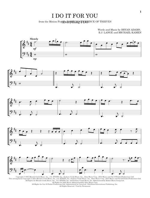 (Everything I Do) I Do It For You - Bryan Adams (Instrumental Duet)