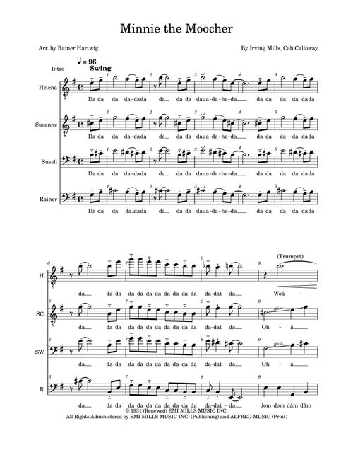 Minnie The Moocher (Arr. Rainer Hartwig) - Big Bad Voodoo Daddy (Choral, TTBB)