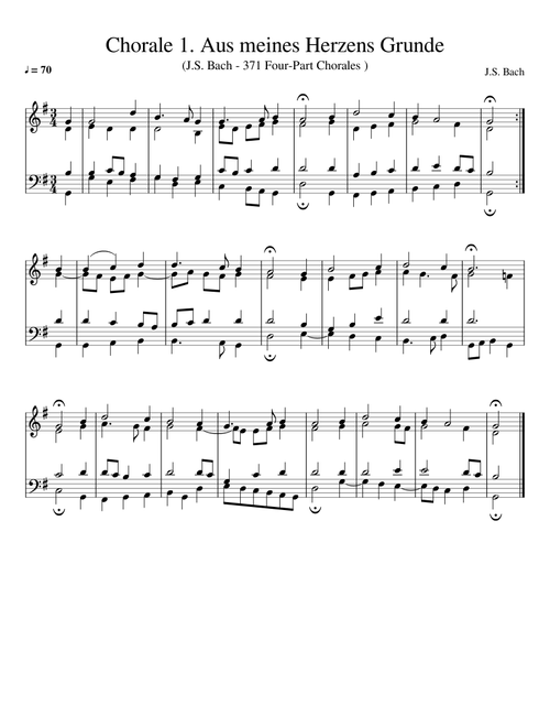 J.S. Bach - 371 Four-Part Chorales - (001 - 005)