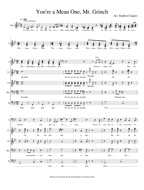 You're a Mean One, Mr. Grinch (TTBB A Cappella Choir)