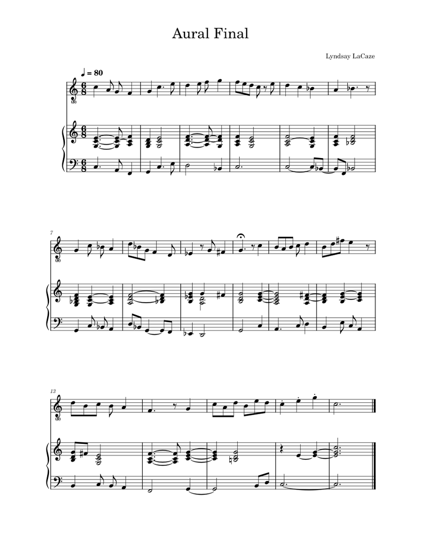 Aural 4 Final Sheet music for Piano, Vocals (Piano-Voice) | Musescore.com