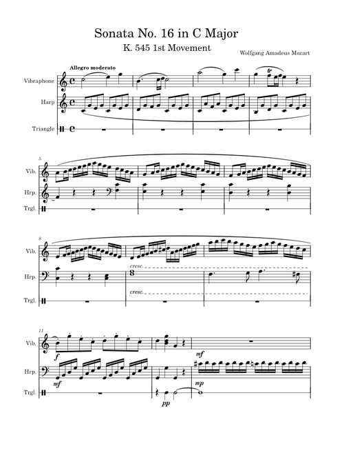 Piano Sonata No.16 in C major, K.545 – Wolfgang Amadeus Mozart Piano Sonata No.16 in C major, K.545 from Baby Mozart