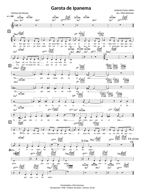 Antônio Carlos Jobim - Garota de Ipanema - mit Text