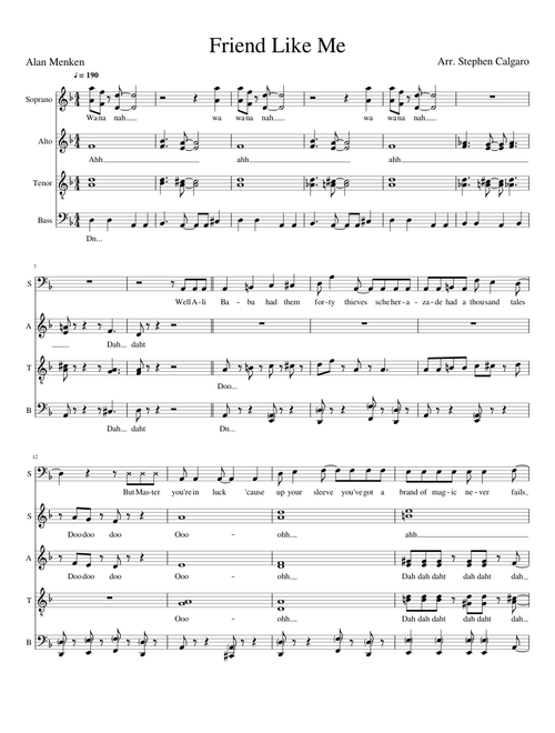 Friend Like Me - Alan Menken (SATB A Cappella Choir)