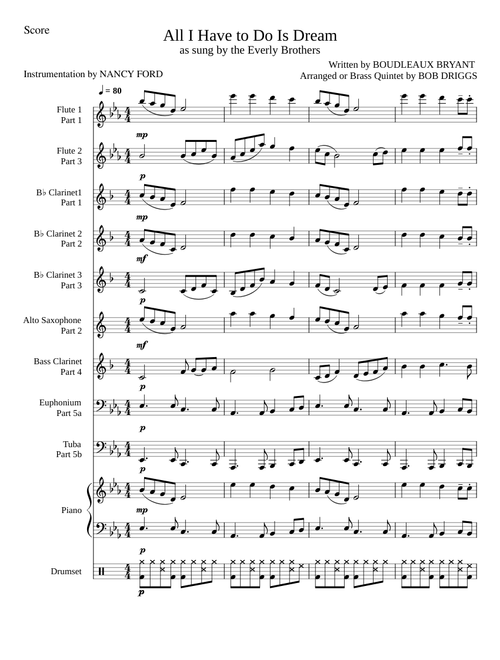 All I Have to Do Is Dream - Boudleaux Bryant (for wind ensemble)