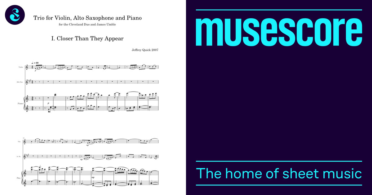 Trio for Violin, Alto Saxophone and Piano - Jeffrey Quick Sheet