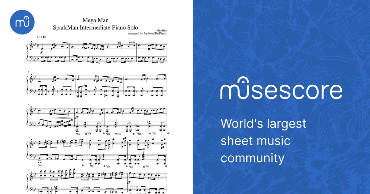 Mega Man 3 Spark Man | Intermediate Piano Solo Sheet Music for