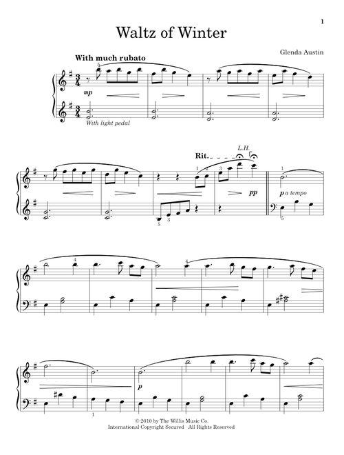 Waltz Of Winter - Glenda Austin (Educational Piano)