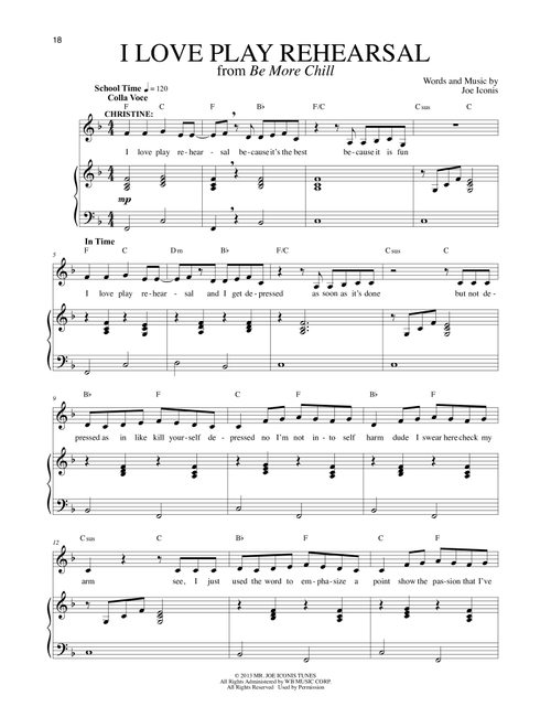 I Love Play Rehearsal (from Be More Chill) - Joe Iconis (Piano Vocal)
