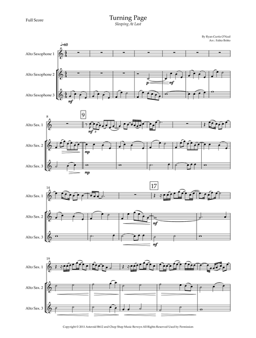 Turning Page (Arr. Fabio Britto) - Sleeping At Last (Woodwind Ensemble)