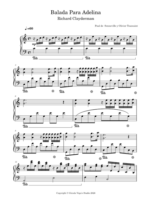 Balada Para Adelina – Richard Clayderman – Glenda Y. Vega