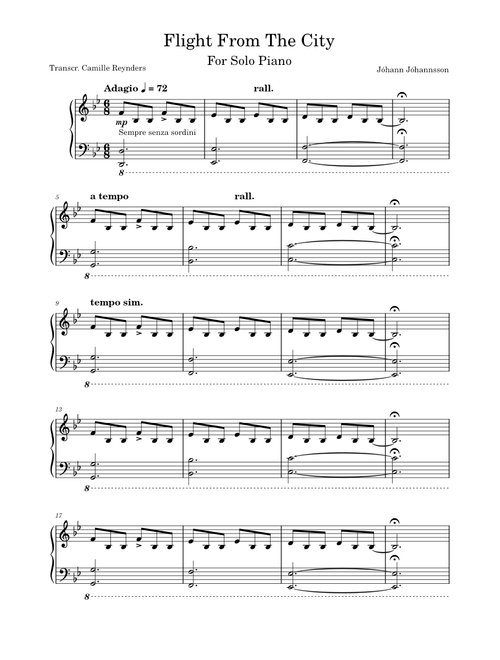 Flight From The City (for Solo Piano) – Jóhann Jóhannsson