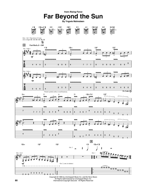 Far Beyond The Sun - Yngwie Malmsteen (Guitar Tab)