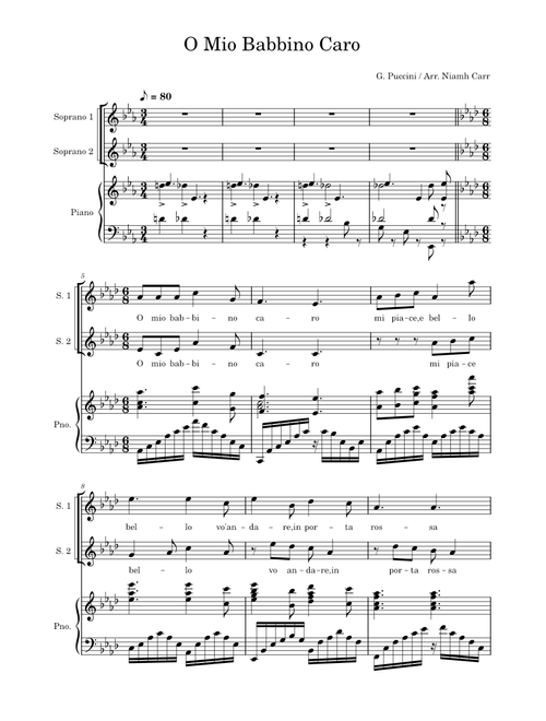 Gianni Schicchi, SC 88 – Giacomo Puccini o mio babbino NC