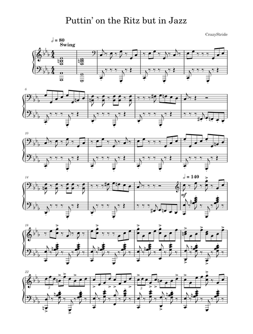 Puttin’ on the Ritz but in Jazz – Crazystride