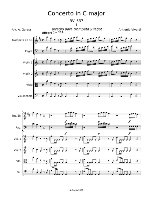 Vivaldi 2 Trumpets Concerto for Trumpet and Bassoon