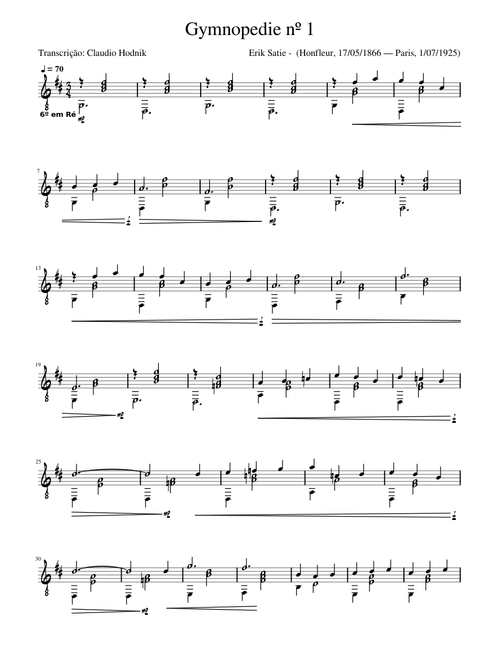 Gymnopedie nº 1 - Eric Satie - 1866- 1925