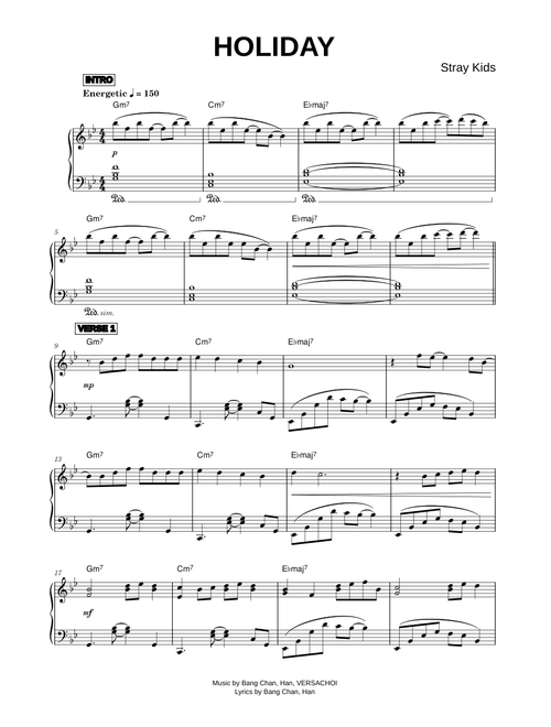 Holiday - Stray Kids (Piano)