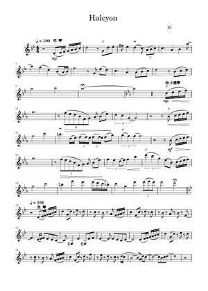 Halcyon – Xi Halcyon Sheet Music for Trombone, Flute, Clarinet in b ...
