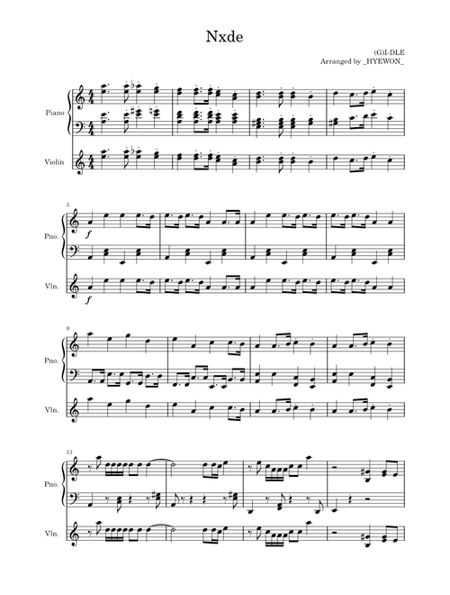 Nxde – (G)I-DLE piano y violin