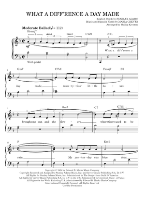 Play Official version of What a Diff'rence a Day Made Sheet Music