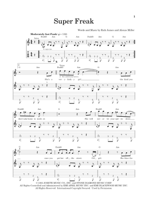 Super Freak Sheet Music for Trombone, Tuba, Flute, Saxophone alto