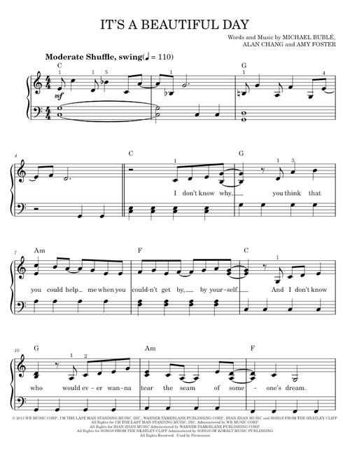 It's A Beautiful Day - Michael Buble (Easy Piano)