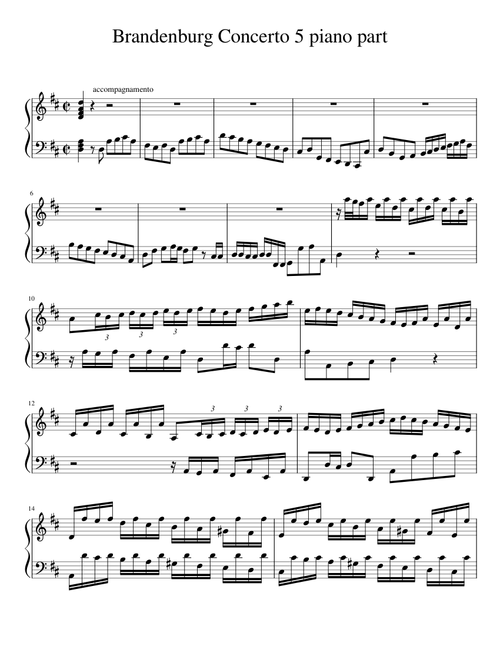 Brandenburg Concerto 5 piano part