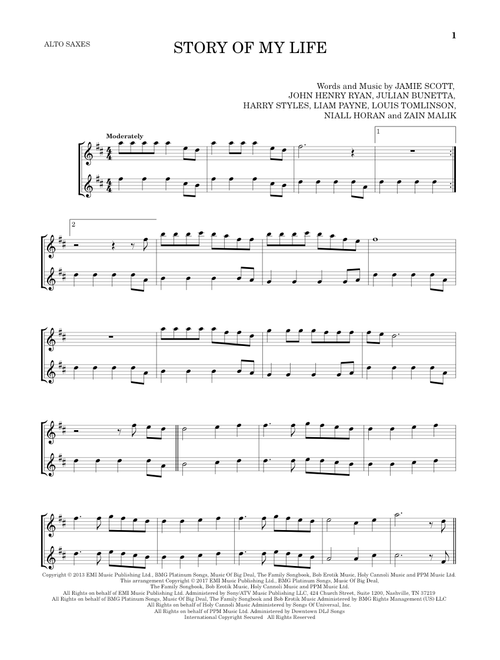 Story Of My Life - One Direction (Alto Saxophone Duet)
