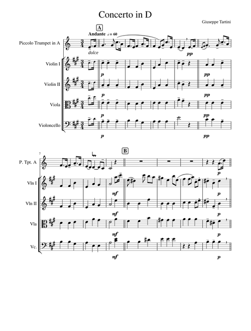 Giuseppe Tartini - Trumpet Concerto in D Andante (II)