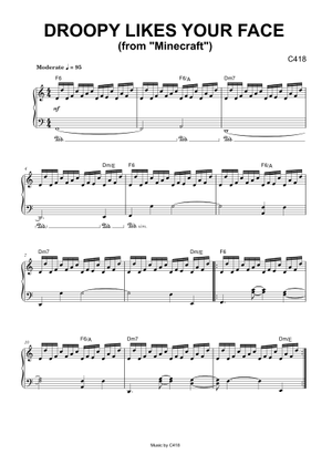 Droopy Likes Your Face (Minecraft) - C418 Sheet Music for Piano ...