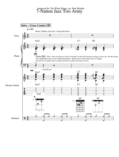 Seven Nation Army - Musicologie Full Advanced version with parts