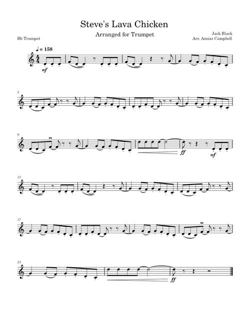 Lava Chicken Song Arr. for Trumpet