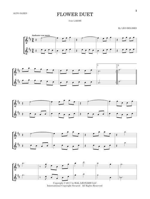 Flower Duet - Léo Delibes (Alto Saxophone Duet)