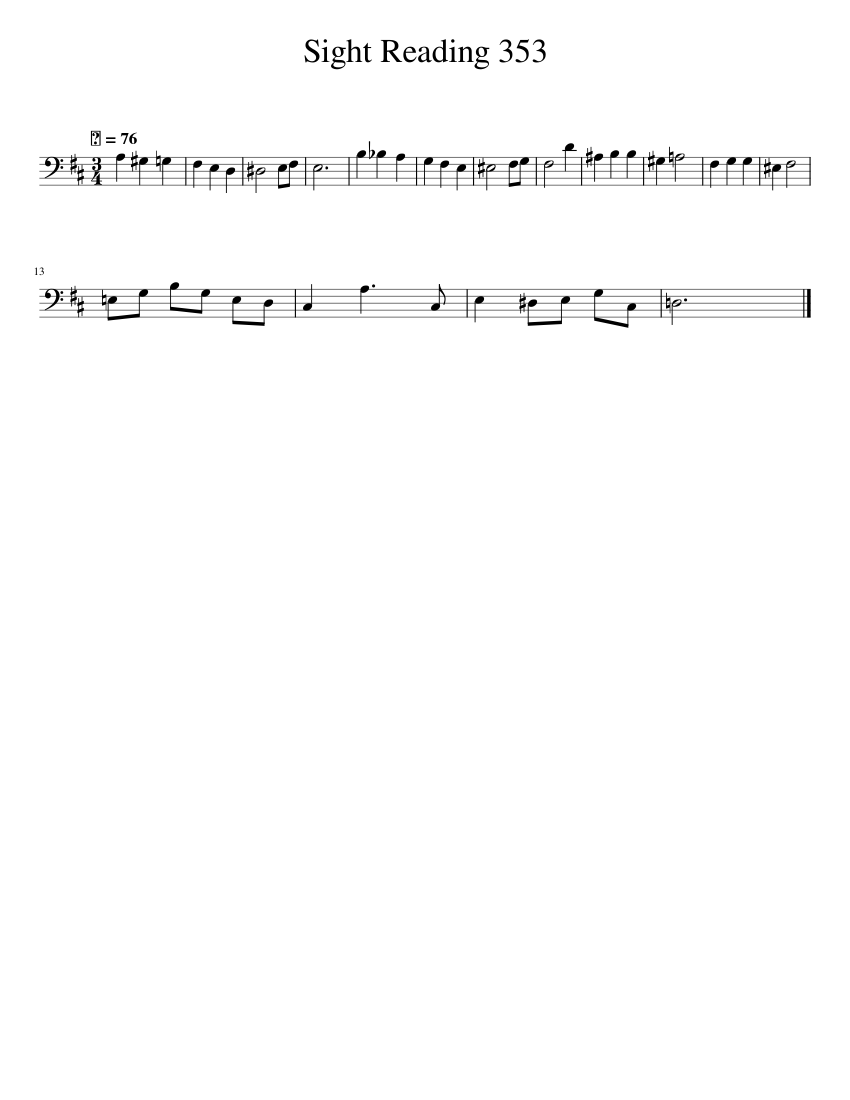 Sight Reading 353 Sheet Music for Piano (Solo) Easy | MuseScore.com