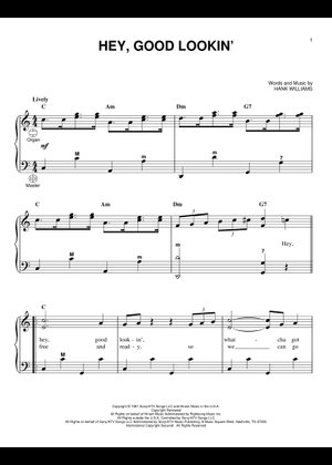 Play Official version of Hey Good Lookin' Sheet Music by Hank Williams ...