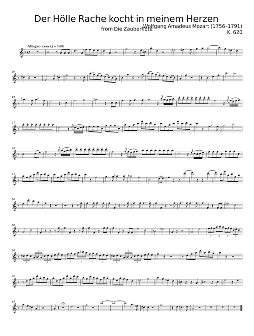 Der Hölle Rache kocht in meinem Herzen - Wolfgang Amadeus Mozart
