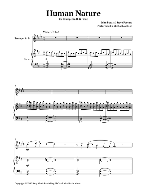 Human Nature (Arr. Caio Costa) - Michael Jackson (Trumpet and Piano)