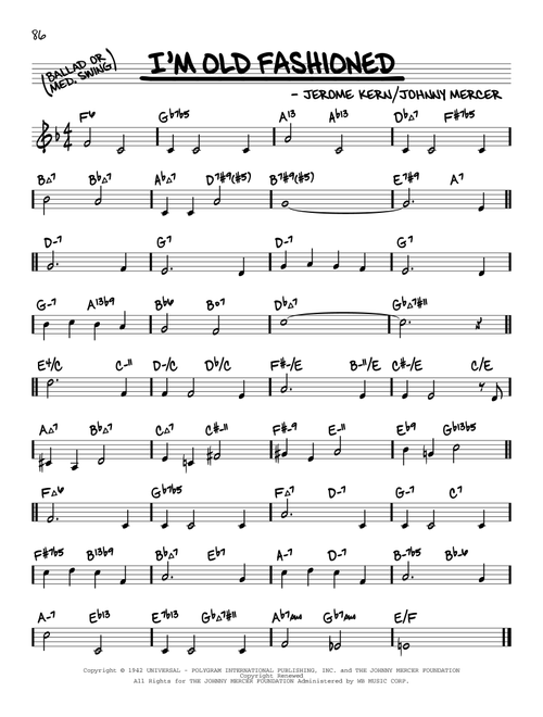 I'm Old Fashioned (arr. David Hazeltine) - Jerome Kern, Johnny Mercer (Real Book - Enhanced Chords)
