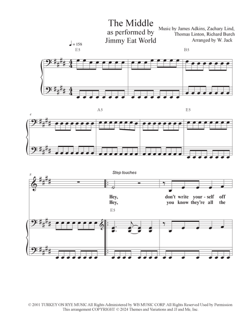 The Middle (Arr. W. Jack) - Jimmy Eat World (Choral, Unison)