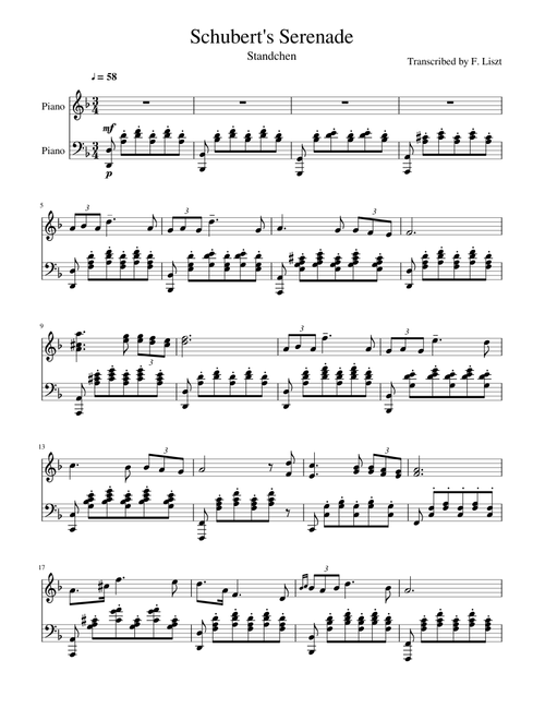 Schubert Serenade - Standchen - By Lizst
