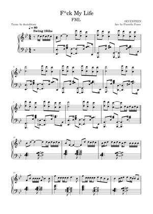 F*ck My Life - SEVENTEEN Sheet Music for Piano (Solo) | MuseScore.com