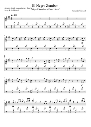 El negro zumbón - Armando Trovajoli Sheet Music with Chords for Piano ...